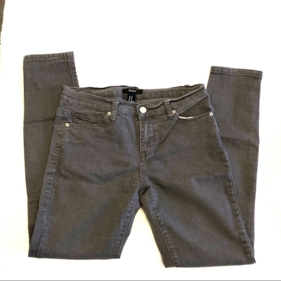 Forever 21 Gray Washed Skinny Jeans - Picture 3 of 4